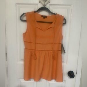 Frye Sleeveless Orange Top Size Small NWT